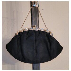 Antique/vintage black evening bag wristlet